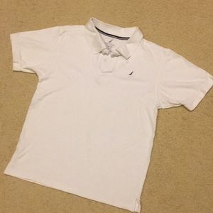 Nautica White pique polo shirt